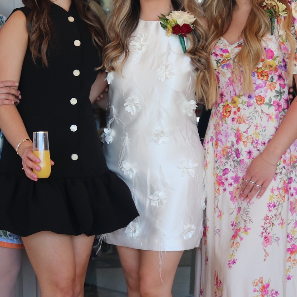 Elliatt Ivory 3D Floral Mini Dress - Picture 4 of 5